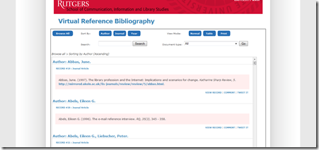 Virtual Reference Bibliography